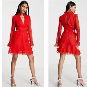 ASOS Red Mini Dress Open Sides / Size 8